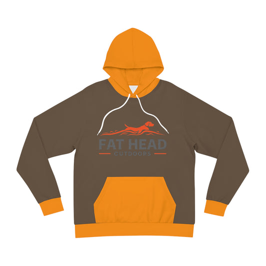 Fat Head Upland Hoodie — Brown & Orange Outdoor Graphic Pullover