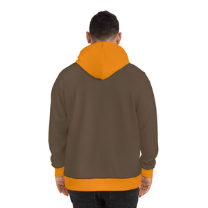 Fat Head Upland Hoodie — Brown & Orange Outdoor Graphic Pullover