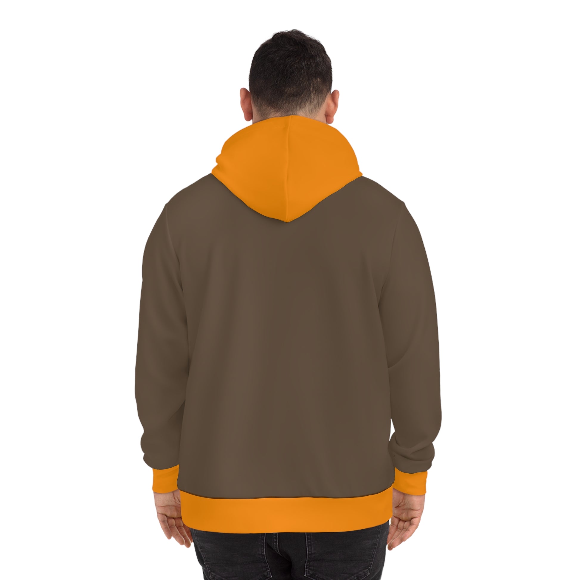 Fat Head Upland Hoodie — Brown & Orange Outdoor Graphic Pullover