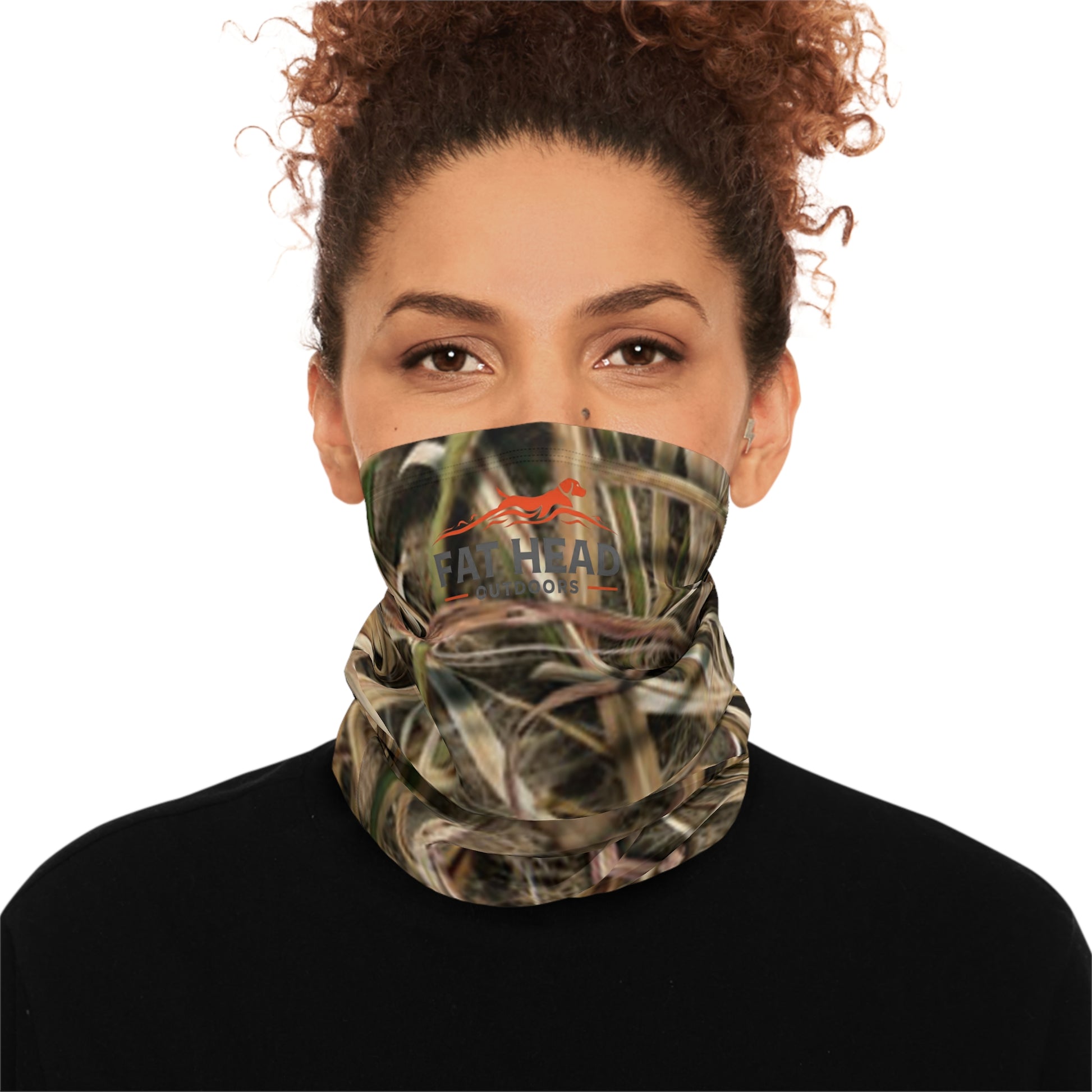 Fathead Marsh Camouflage Neck Gaiter with Drawstring | Hunting Camo Neckwarmer